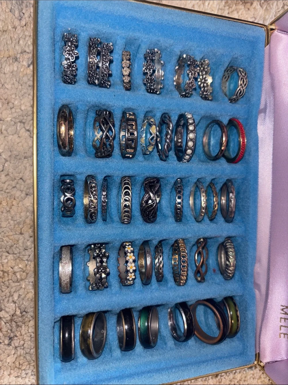40ct Silver Tone Women’s Stackable Rings Set - Picture 3 of 4